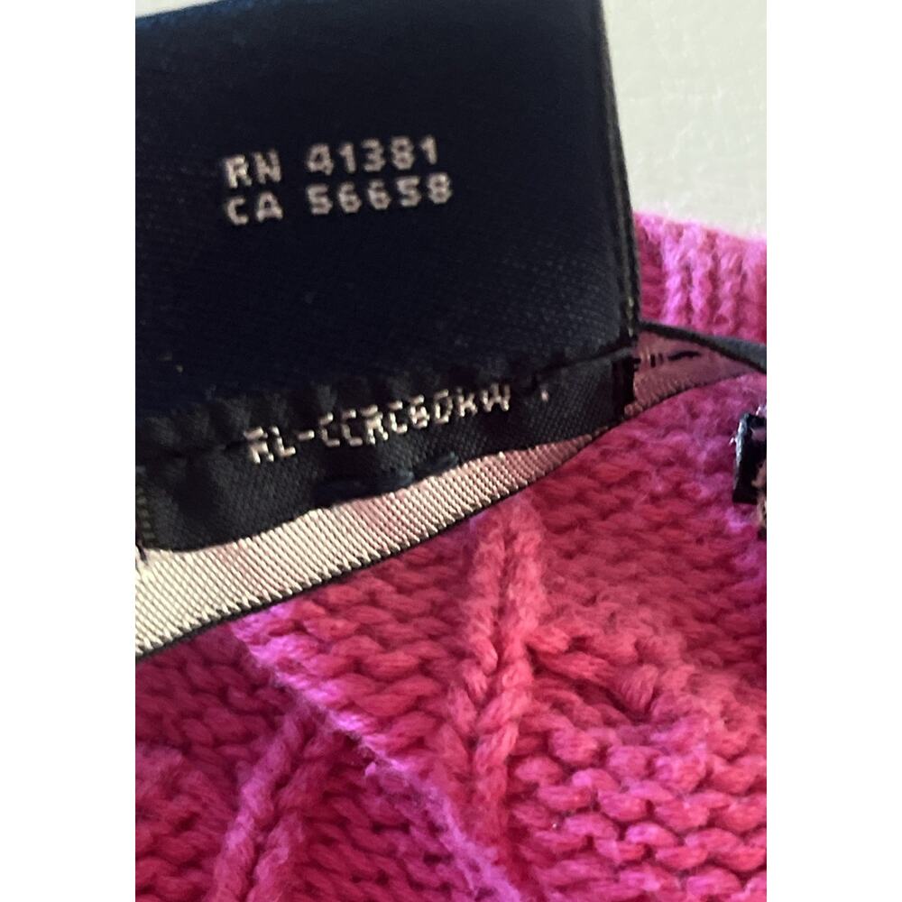 Vintage Ralph Lauren Sport Women's Cable Knit Sweater Size Medium Pink w/yellow - Picture 10 of 13